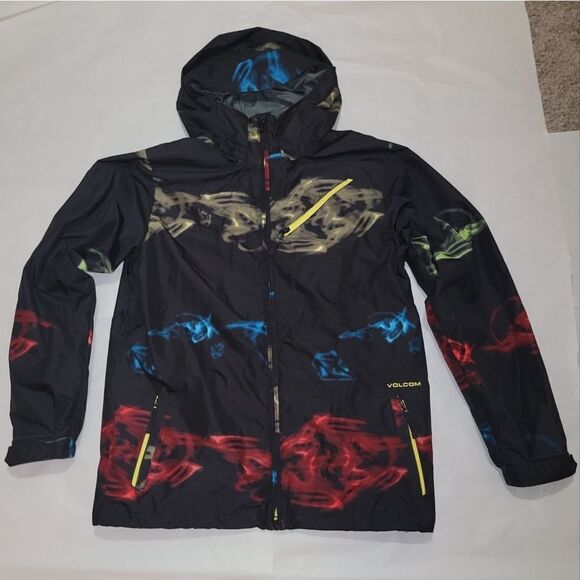 Volcom Volume Insulated Snowboard Jacket Black Multicolor Size Large • Like New! - Picture 1 of 14